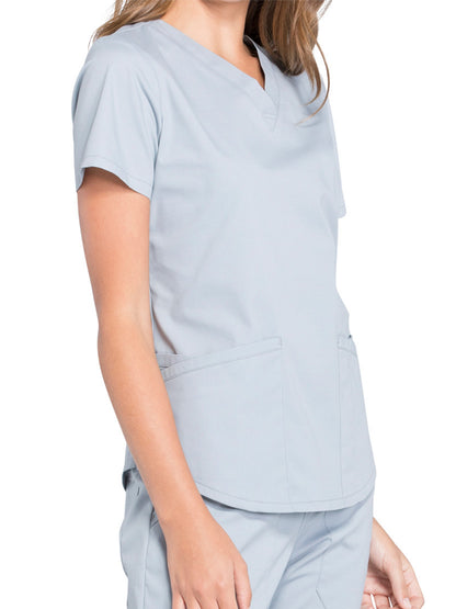 Women's 3-Pocket V-Neck Scrub Top - WW665 - Grey