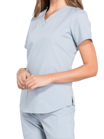 Women's 3-Pocket V-Neck Scrub Top - WW665 - Grey