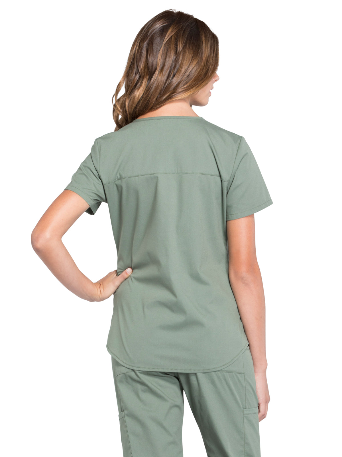 Women's 3-Pocket V-Neck Scrub Top - WW665 - Olive