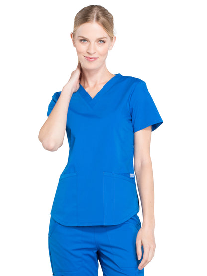 Women's 3-Pocket V-Neck Scrub Top - WW665 - Royal