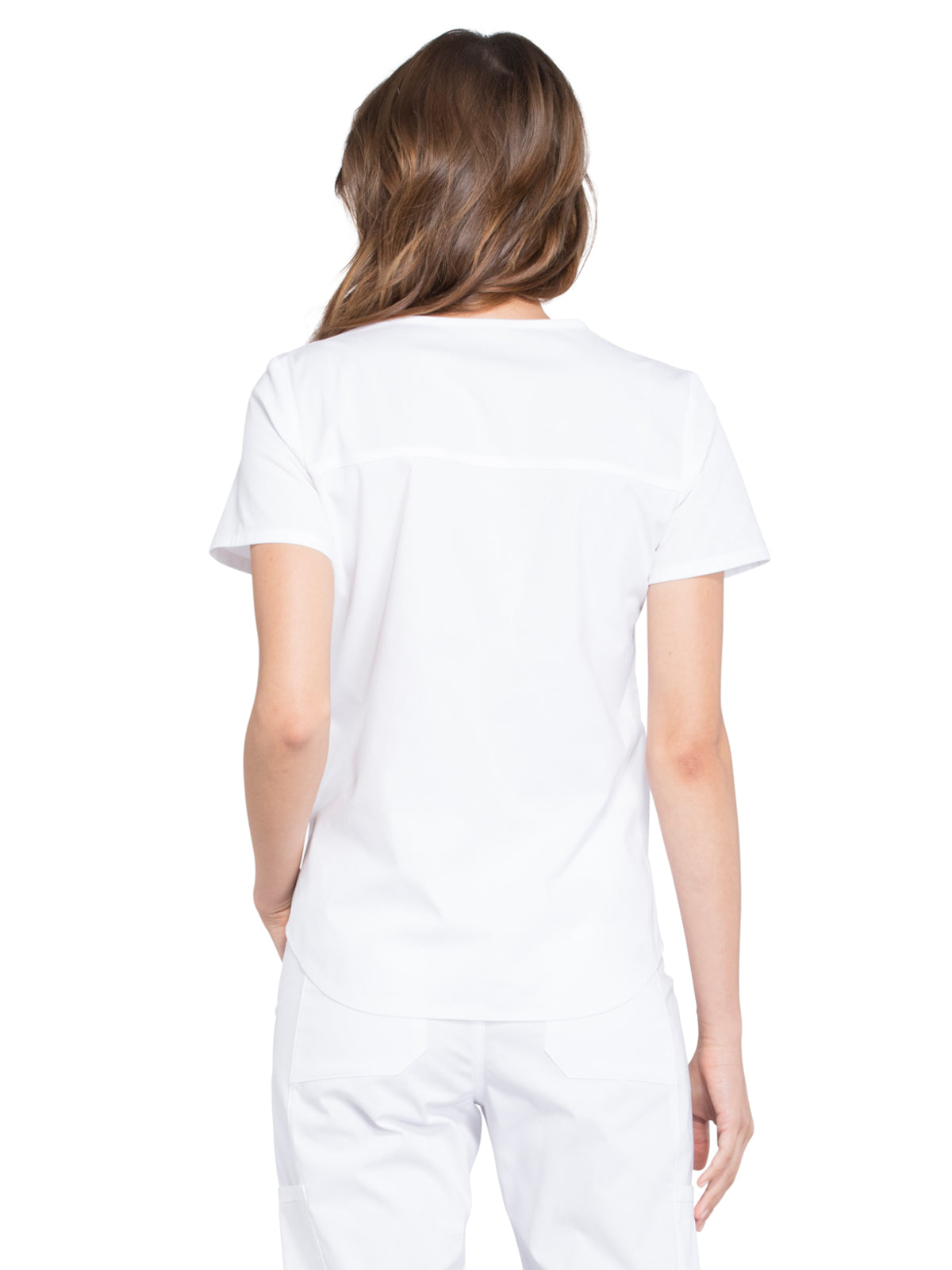 Women's 3-Pocket V-Neck Scrub Top - WW665 - White