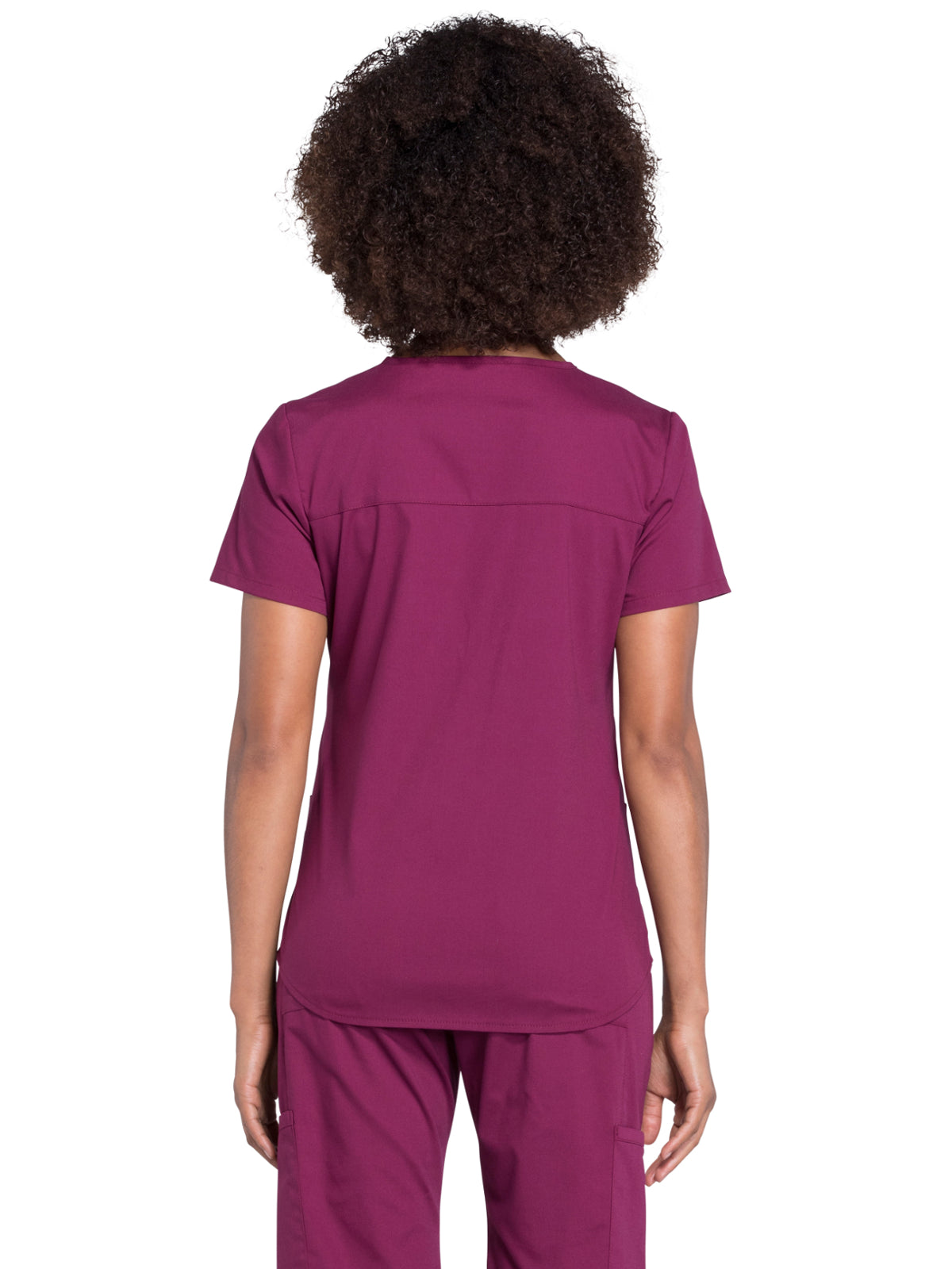 Women's 3-Pocket V-Neck Top - WW665 - Wine