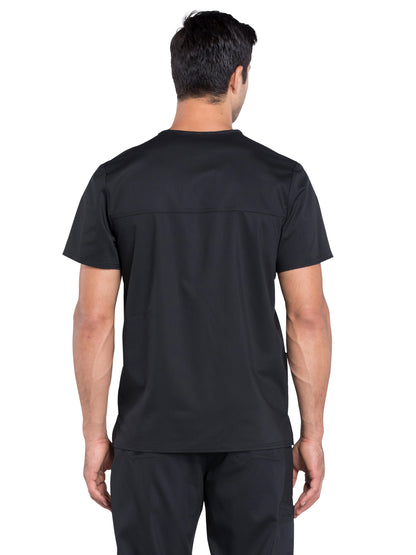 Men's 3-Pocket V-Neck Scrub Top - WW670 - Black