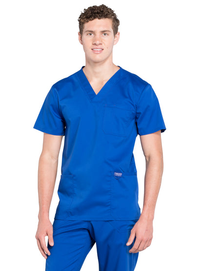 Men's 3-Pocket V-Neck Scrub Top - WW670 - Galaxy Blue