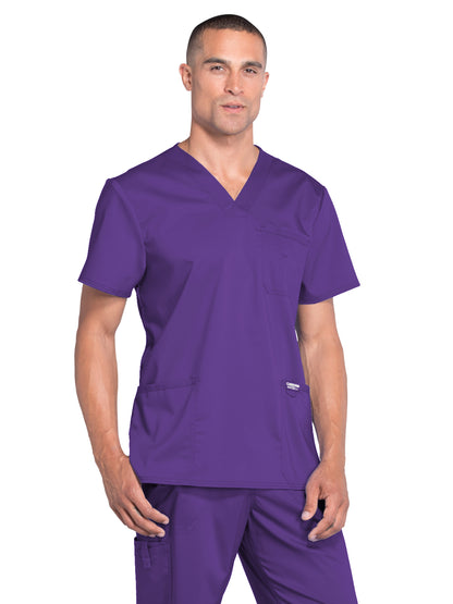 Men's 3-Pocket V-Neck Scrub Top - WW670 - Grape