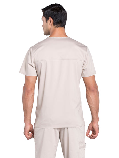 Men's 3-Pocket V-Neck Scrub Top - WW670 - Khaki