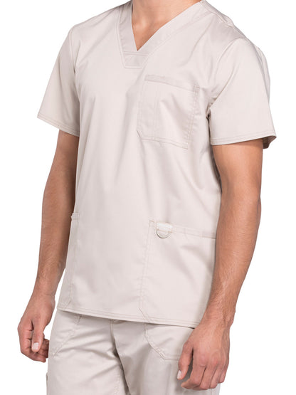 Men's 3-Pocket V-Neck Scrub Top - WW670 - Khaki