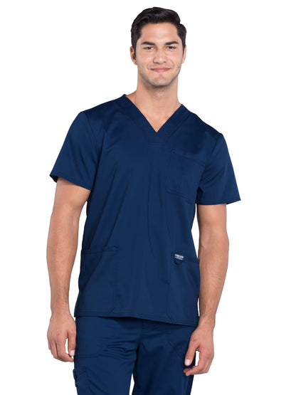 Men's 3-Pocket V-Neck Scrub Top - WW670 - Navy