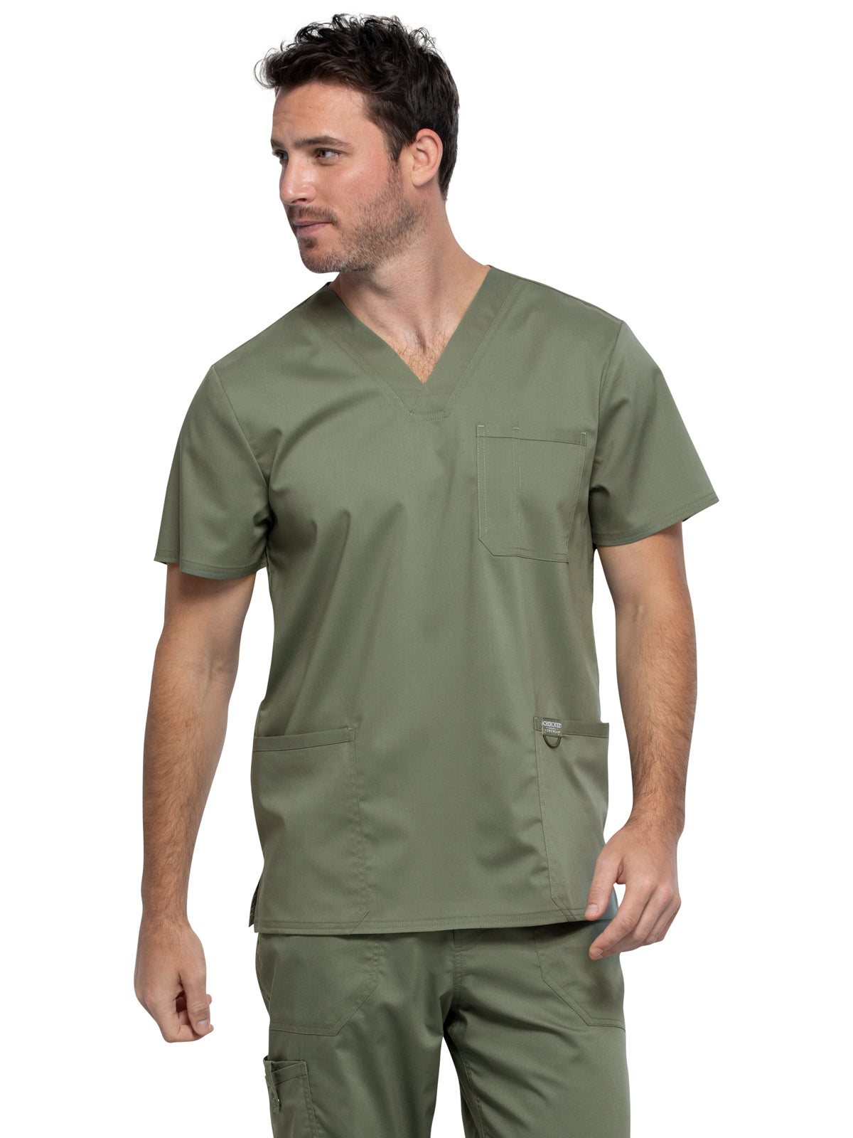 Men's 3-Pocket V-Neck Scrub Top - WW670 - Olive