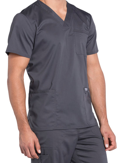 Men's 3-Pocket V-Neck Scrub Top - WW670 - Pewter