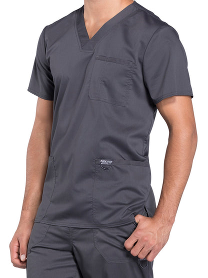 Men's 3-Pocket V-Neck Scrub Top - WW670 - Pewter