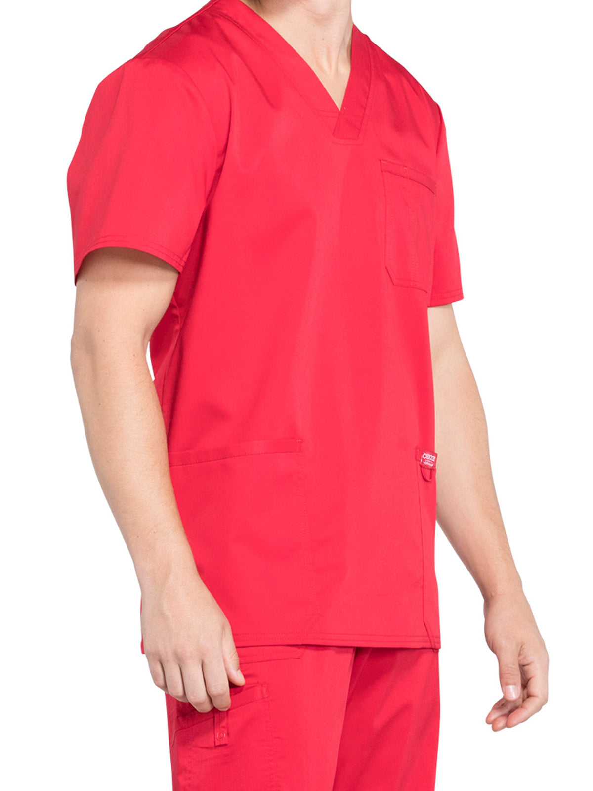 Men's 3-Pocket V-Neck Scrub Top - WW670 - Red