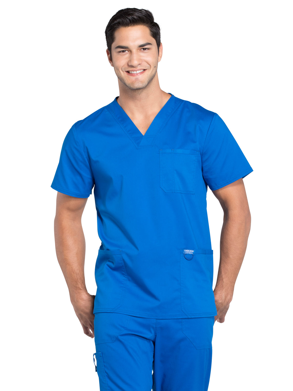 Men's 3-Pocket V-Neck Scrub Top - WW670 - Royal