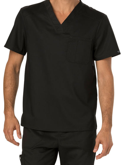 Men's 1-Pocket Tuckable V-Neck Top - WW690 - Black