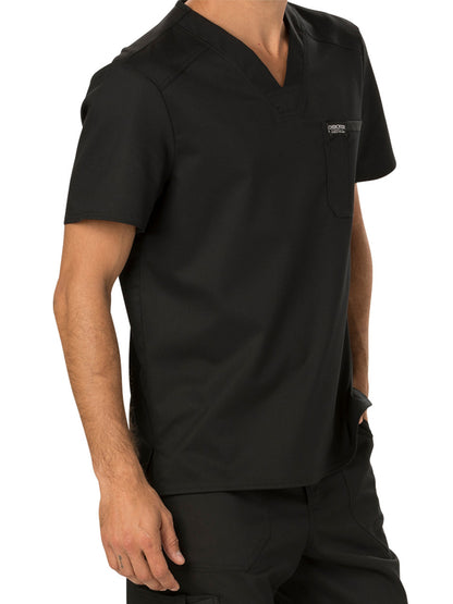 Men's 1-Pocket Tuckable V-Neck Top - WW690 - Black