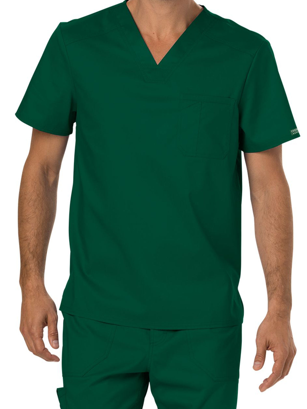 Men's 1-Pocket Tuckable V-Neck Top - WW690 - Hunter Green