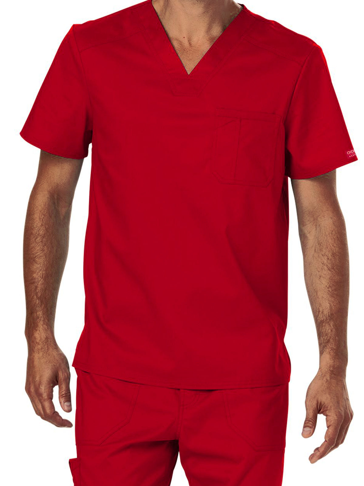 Men's 1-Pocket Tuckable V-Neck Top - WW690 - Red