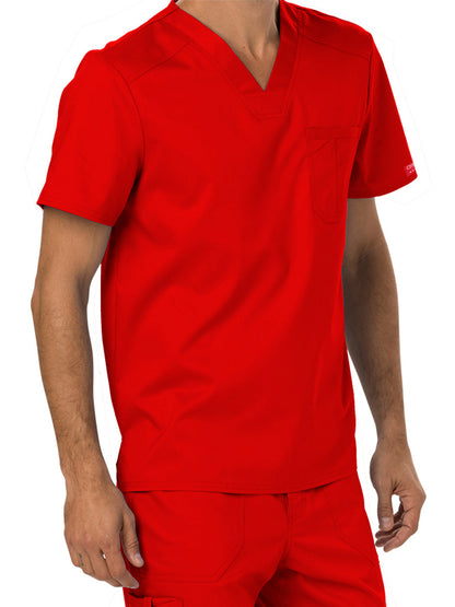 Men's 1-Pocket Tuckable V-Neck Top - WW690 - Red