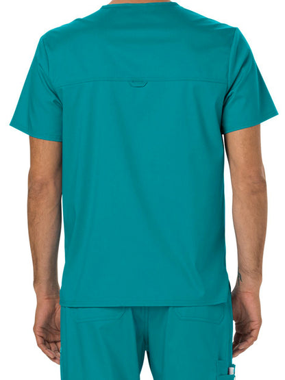 Men's 1-Pocket Tuckable V-Neck Top - WW690 - Teal Blue