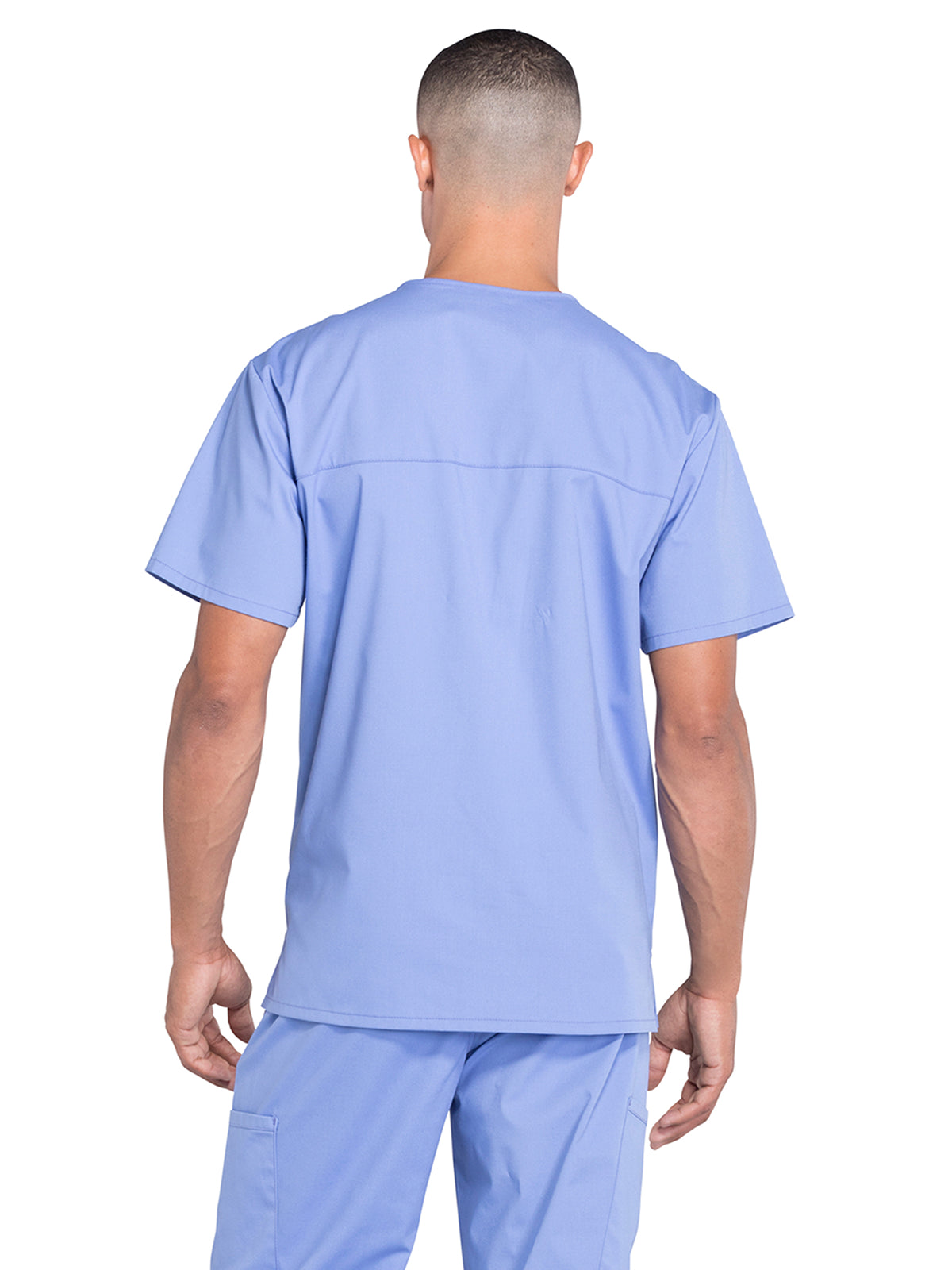 Men's 4-Pocket V-Neck Scrub Top - WW695 - Ciel Blue