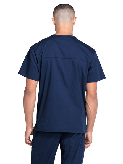 Men's 4-Pocket V-Neck Scrub Top - WW695 - Navy