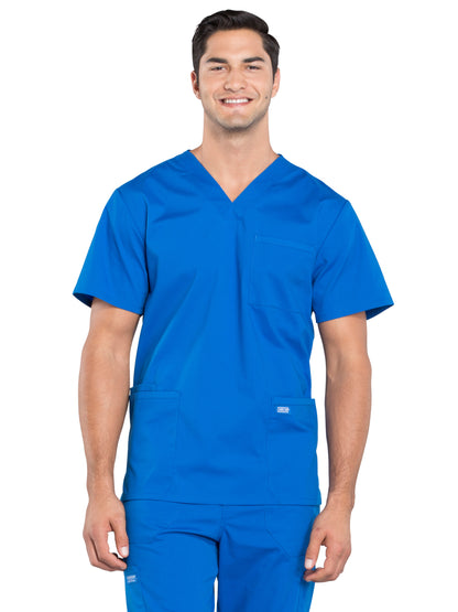 Men's 4-Pocket V-Neck Scrub Top - WW695 - Royal