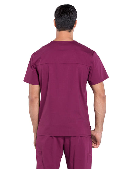 Men's 4-Pocket V-Neck Scrub Top - WW695 - Wine