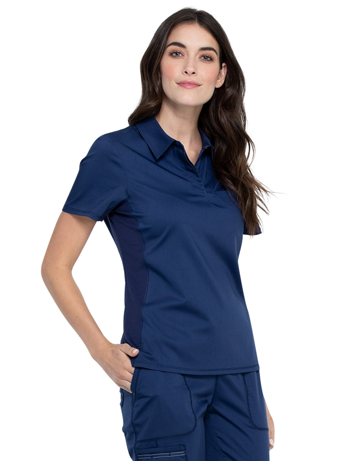 Women's Tuckable Snap Front Polo Shirt - WW698 - Navy