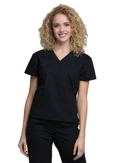 Mock Wrap Top - WW705 - Black