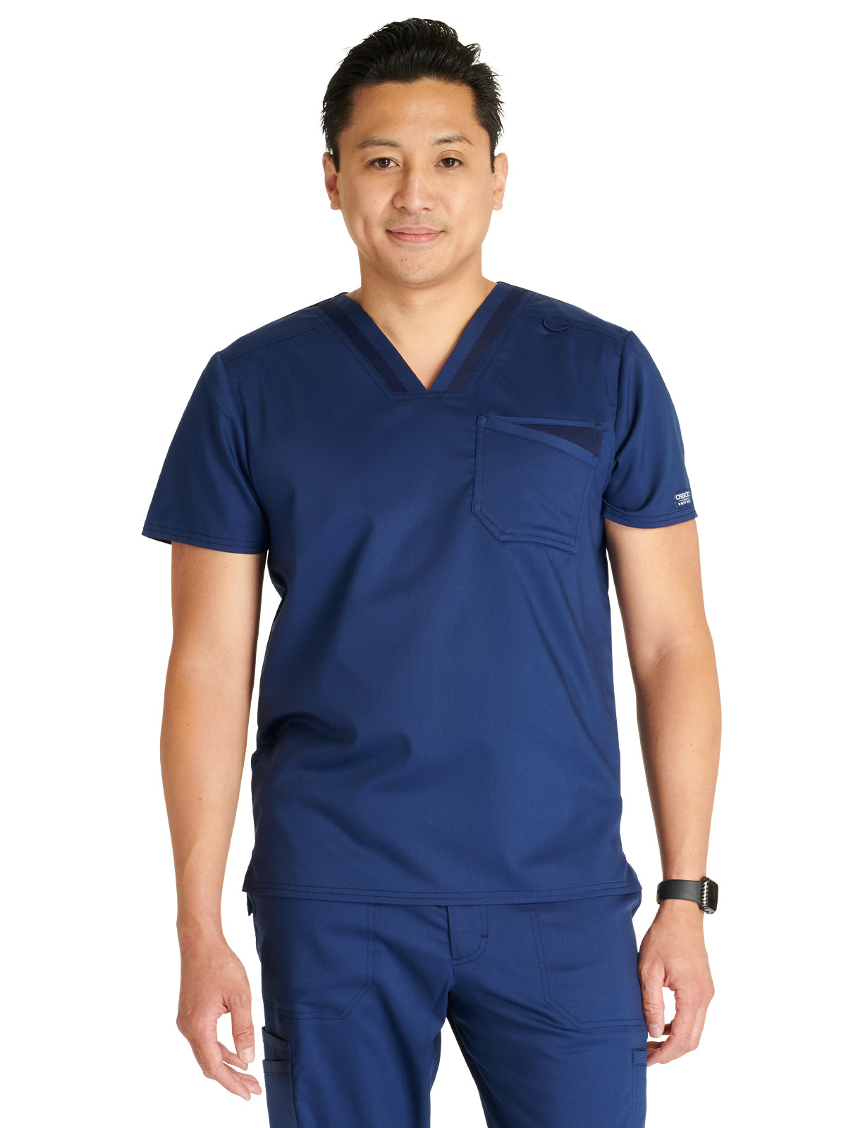 Men's V-Neck Scrub Top - WW751 - Navy