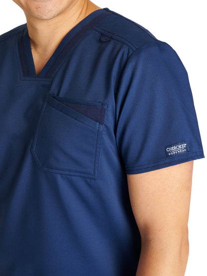 Men's V-Neck Scrub Top - WW751 - Navy