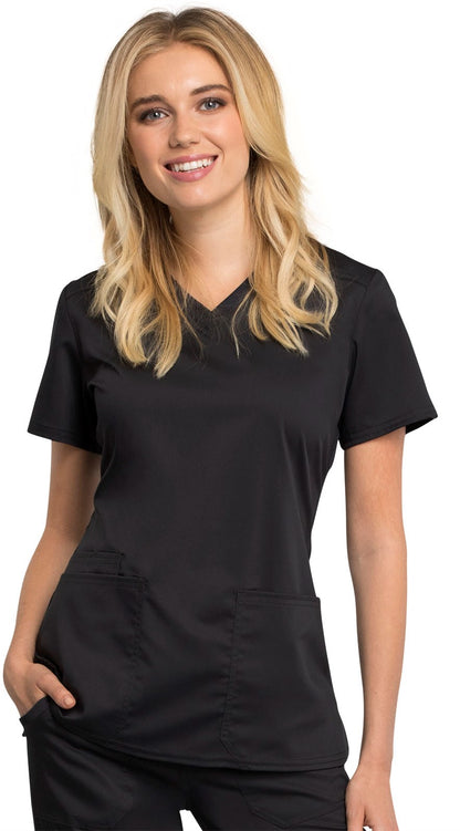 Women's V-Neck Scrub Top - WW770AB - Black