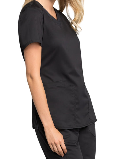 Women's V-Neck Scrub Top - WW770AB - Black