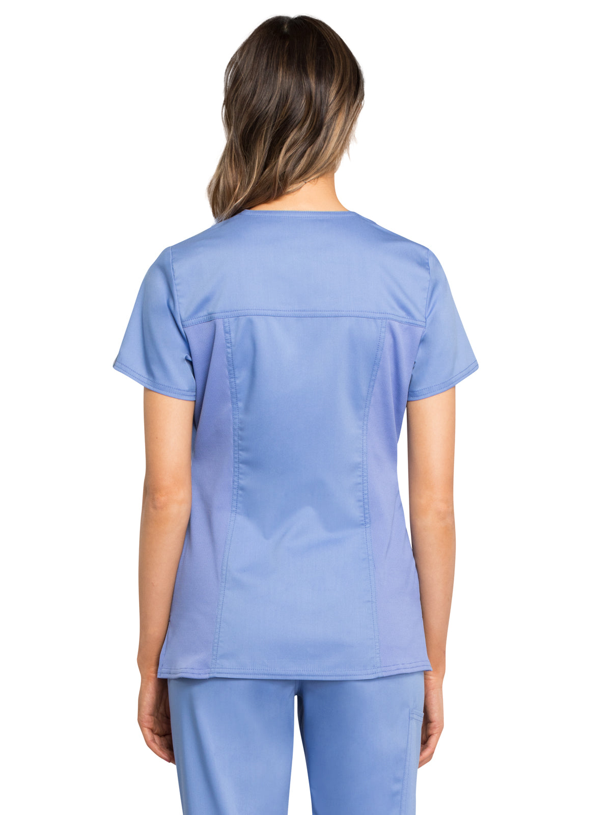 Women's V-Neck Scrub Top - WW770AB - Ciel Blue