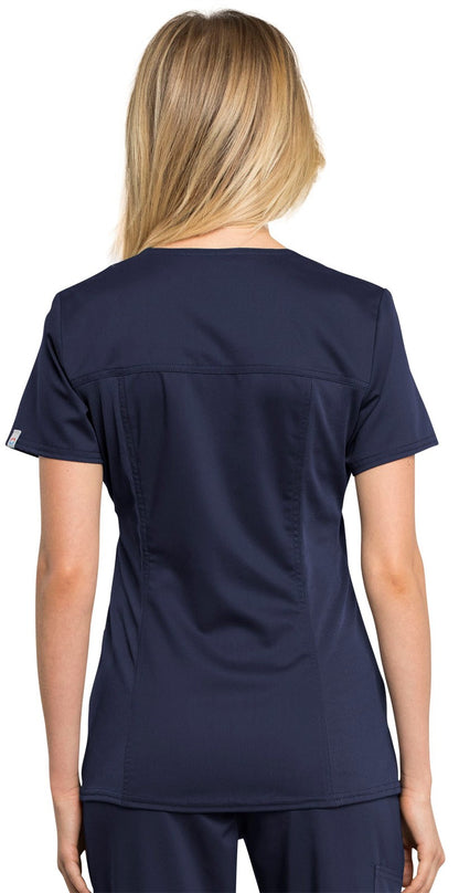 Women's V-Neck Scrub Top - WW770AB - Navy