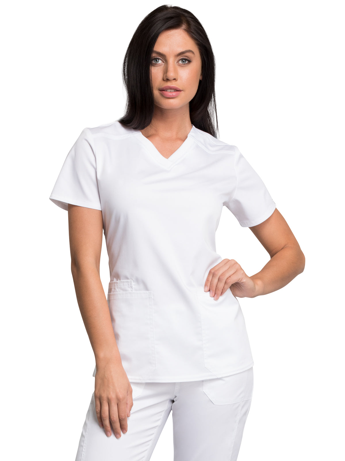 Women's V-Neck Scrub Top - WW770AB - White