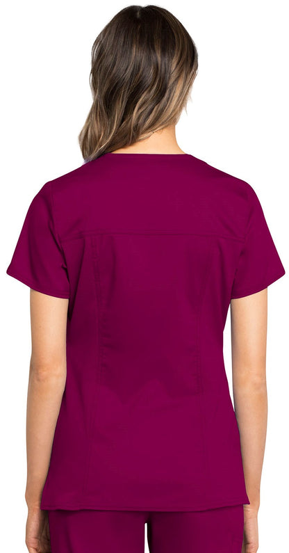 Women's V-Neck Scrub Top - WW770AB - Wine