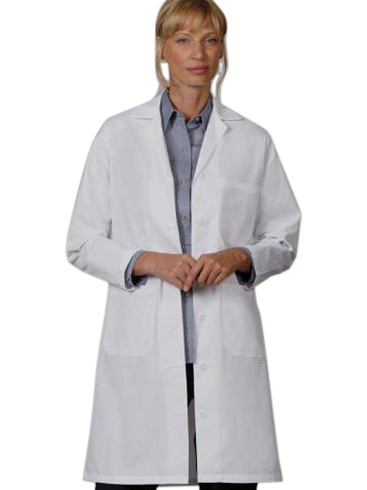 Women's Three-Pocket 39" Full-Length Lab Coat - 400 - White