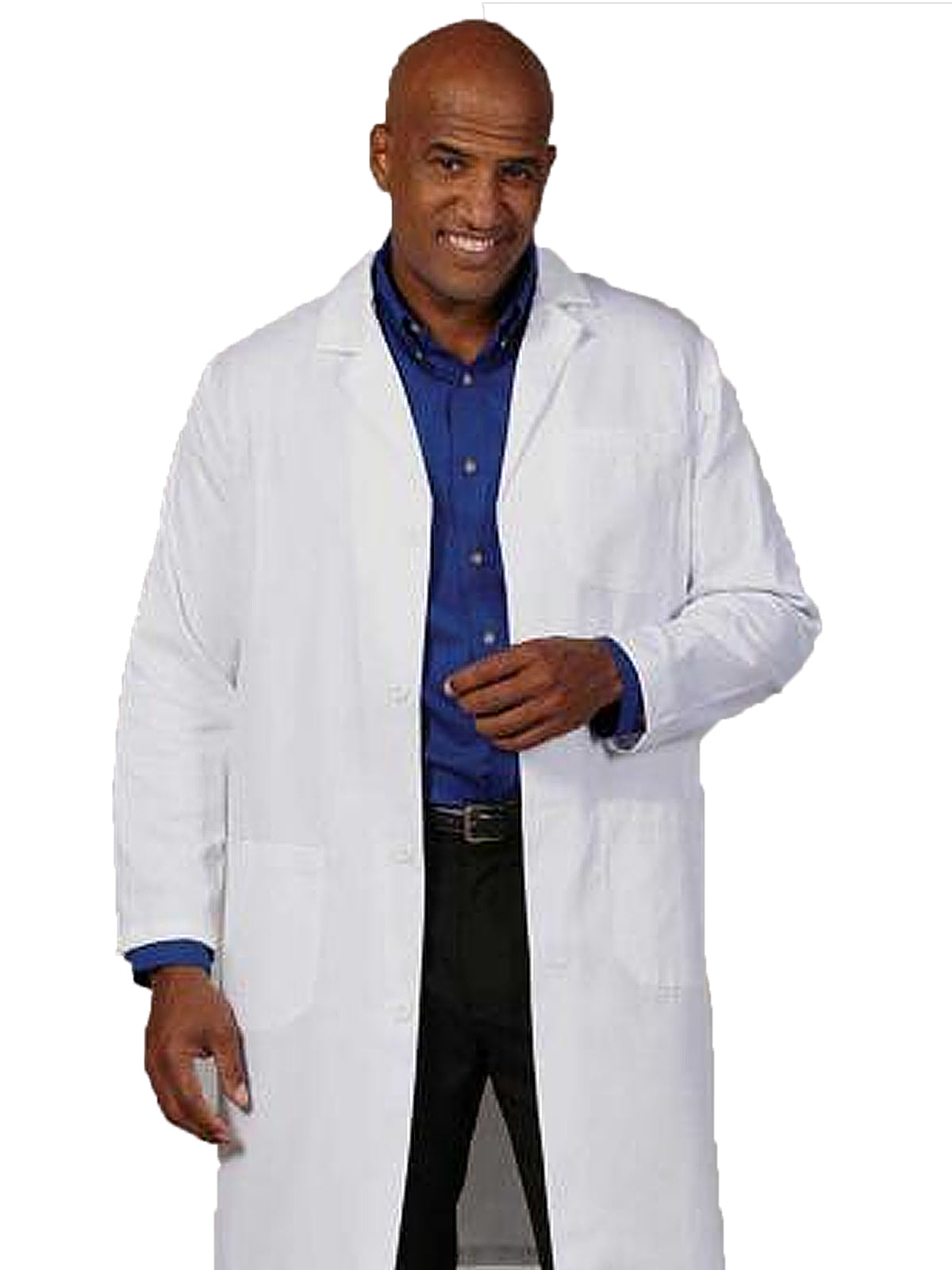 Men's Three-Pocket 41" Full-Length Lab Coat - 420 - White