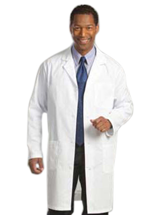 Men's Three-Pocket 39" Staff-Length Lab Coat - 432 - White