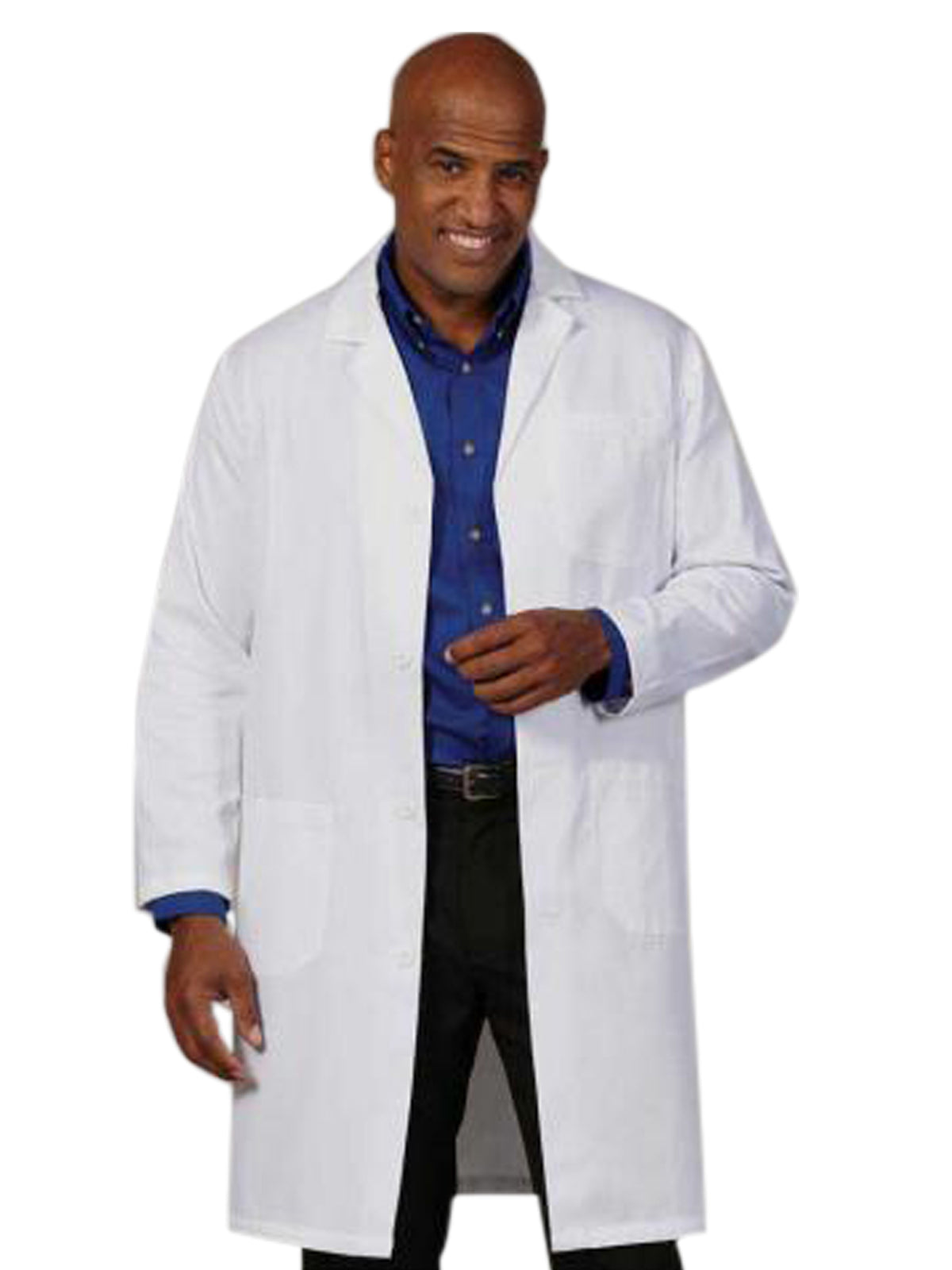 Men's Three-Pocket 41" Knee-Length Lab Coat - 433 - White