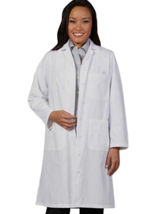 Women's Three-Pocket 41" Full-Length Lab Coat - 438 - White