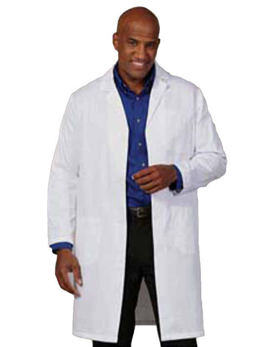 Men's Three-Pocket 41" Knee-Length Lab Coat - 482 - White