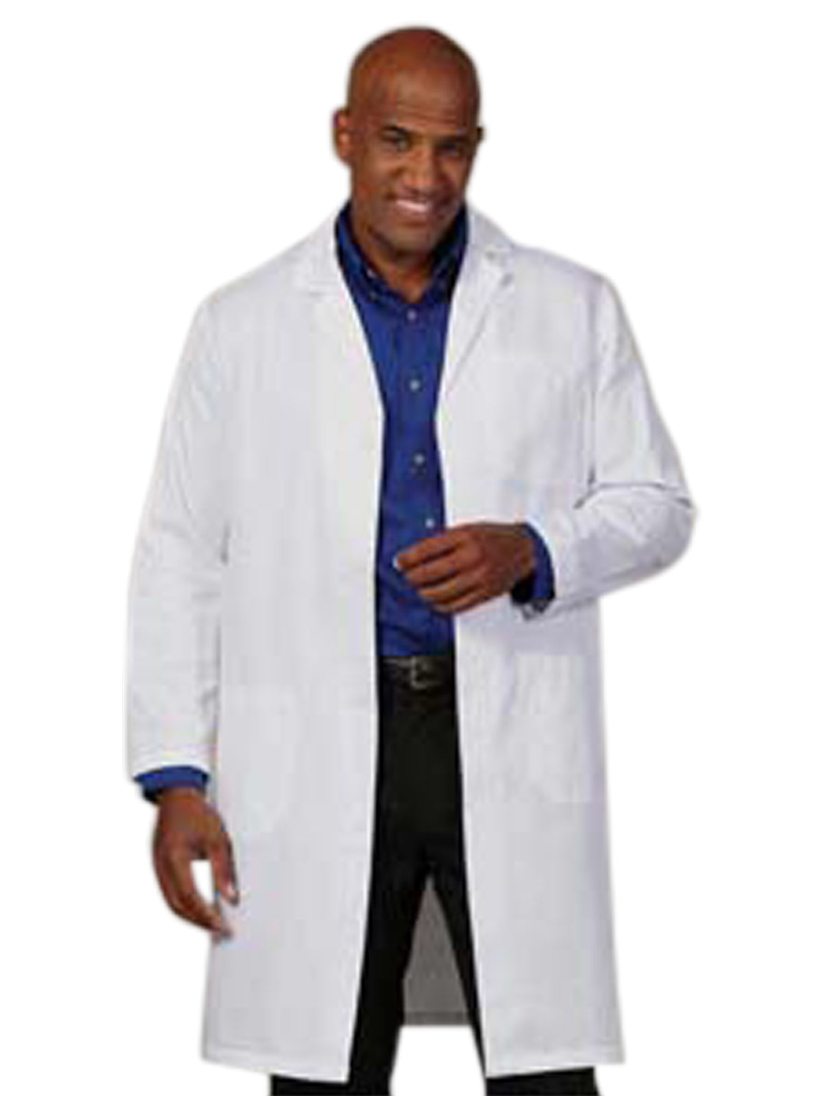 Men's Three-Pocket 41" Knee-Length Lab Coat - 485 - White