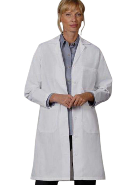 Women's Three-Pocket 39" Full-Length Lab Coat - 486 - White