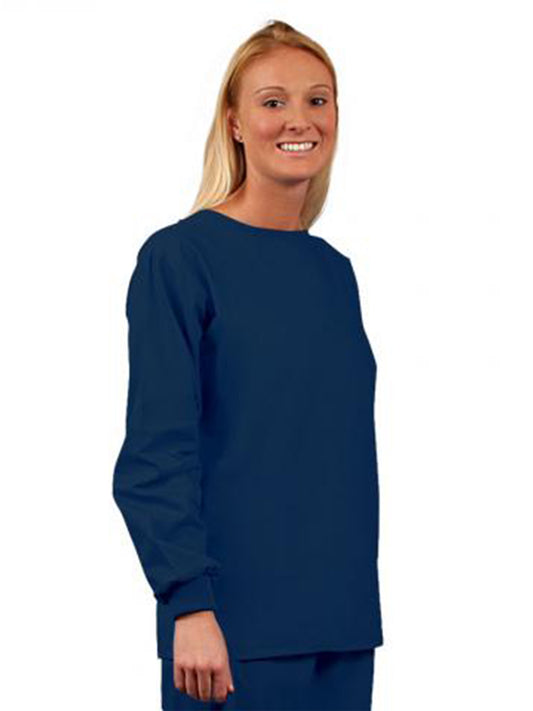 Unisex No Pocket Long Sleeve Scrub Shirt - 6740 - Navy
