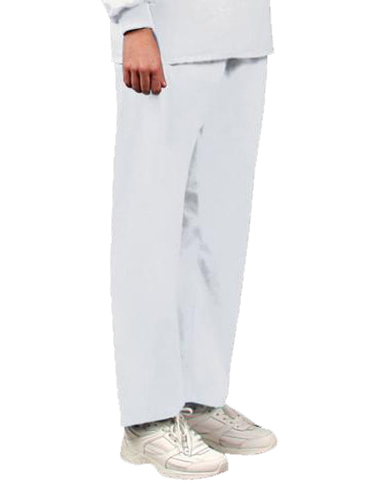 Unisex No Pocket Elastic Waist Scrub Pants - 7000 - White