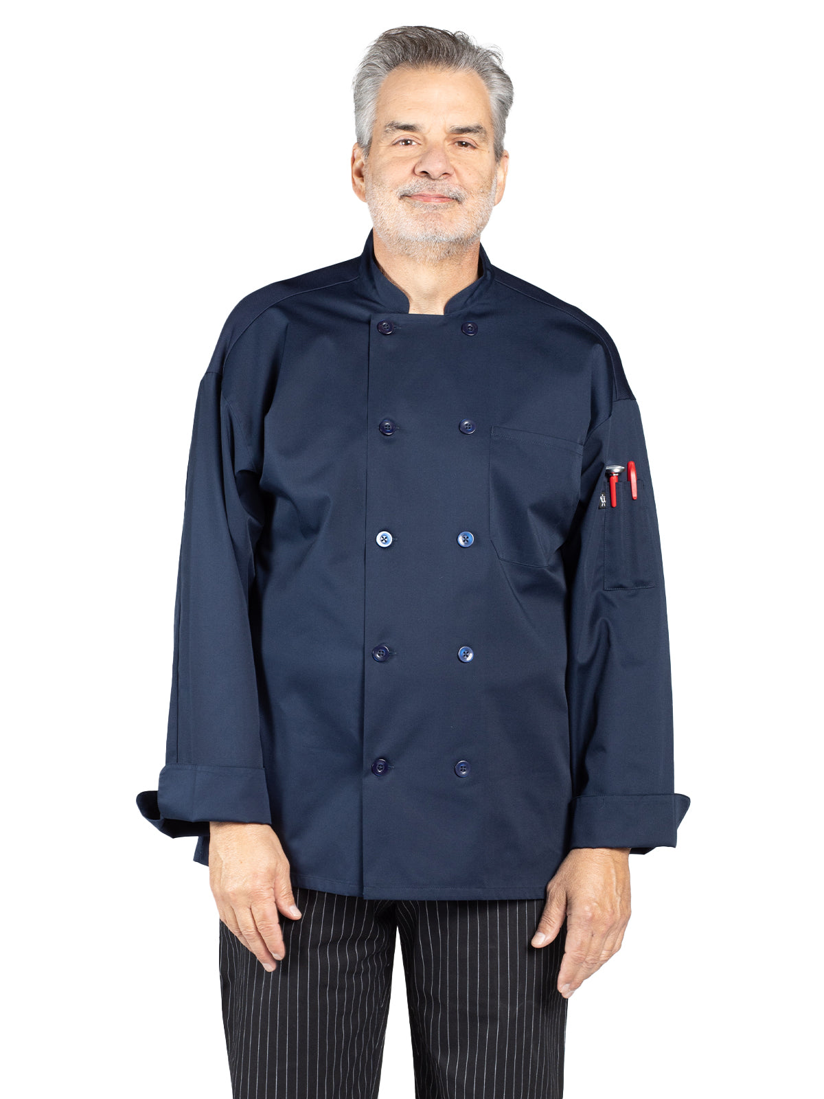 Unisex Reinforced Bar Tacking Chef Coat - 0422 - Navy