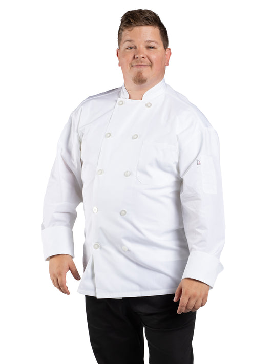 Unisex Reinforced Bar Tacking Chef Coat - 0422 - White