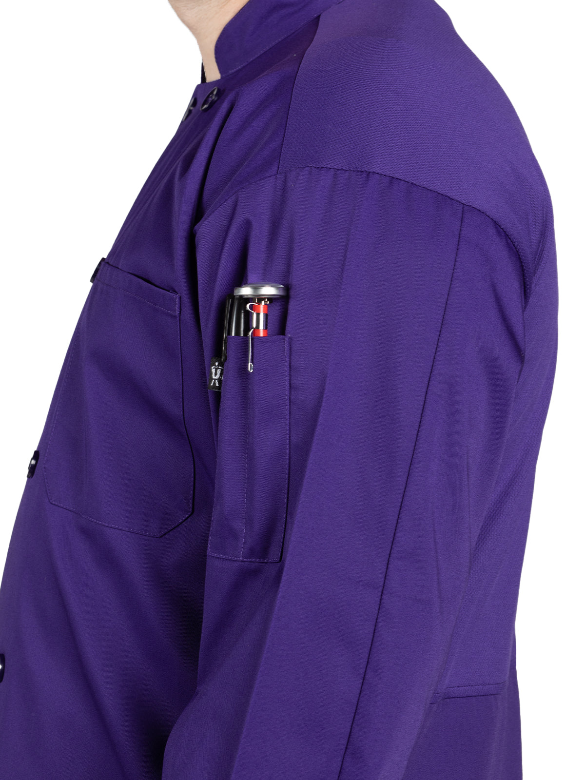 Unisex Reinforced Bar Tacking Chef Coat - 0422 - Grape